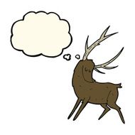 cartoon stag with thought bubble N4