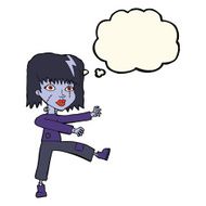 cartoon undead girl with thought bubble N4