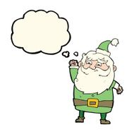 cartoon santa claus with thought bubble N136