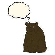 cartoon funny black bear with thought bubble N7