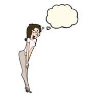 cartoon attractive girl with thought bubble N11