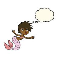 cartoon mermaid with thought bubble N44