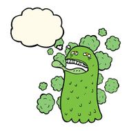 cartoon funny ghost with thought bubble N13