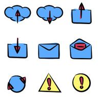 Set of icons painted by hand