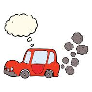 cartoon car with thought bubble N27