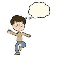 cartoon dancing man with thought bubble N14