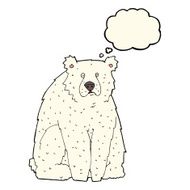 cartoon funny polar bear with thought bubble N7