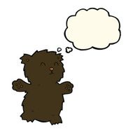 cartoon teddy bear with thought bubble N6