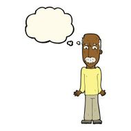cartoon dad shrugging shoulders with thought bubble N7