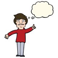 cartoon man asking question with thought bubble N37