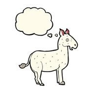 cartoon mule with thought bubble N7