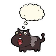 cartoon shocked cat with thought bubble N7