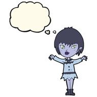 cartoon vampire girl with thought bubble N159