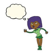cartoon vampire girl with thought bubble N160