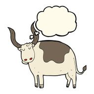 cartoon ox with thought bubble N7