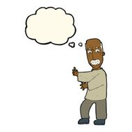 cartoon angry old man with thought bubble N104