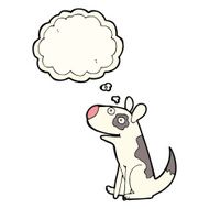 cartoon happy dog with thought bubble N62