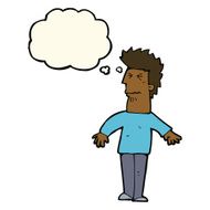cartoon stressed man with thought bubble N47