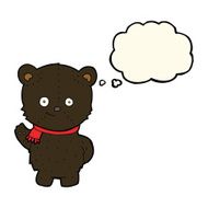 cute cartoon black bear with thought bubble N50