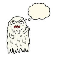 gross cartoon ghost with thought bubble N11