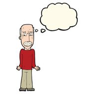 cartoon dad shrugging shoulders with thought bubble N8