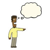 cartoon terrified man with thought bubble N153
