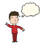 cartoon man raising point with thought bubble N8