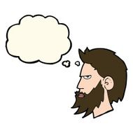 cartoon man with beard thought bubble N6