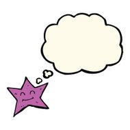 cartoon star character with thought bubble N6