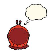 cartoon astronaut helmet with thought bubble N17