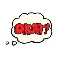 cartoon okay sign with thought bubble N4