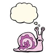 cartoon snail with thought bubble N23