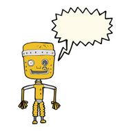 cartoon old robot with thought bubble N6