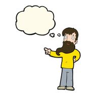 cartoon man with beard pointing thought bubble N7