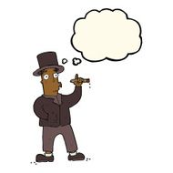 cartoon smoking gentleman with thought bubble N6