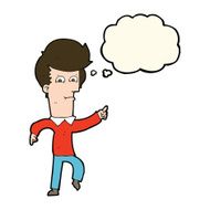 cartoon man pointing with thought bubble N131