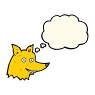 cartoon fox head with thought bubble N10