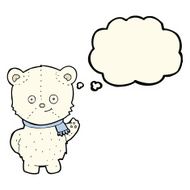 cute cartoon polar bear with thought bubble N44