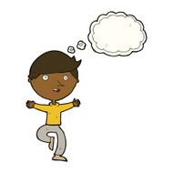cartoon excited man with thought bubble N50