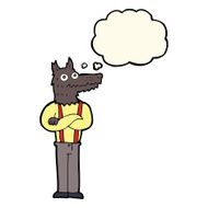cartoon funny werewolf with thought bubble N9
