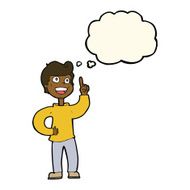 cartoon boy with great idea thought bubble N7
