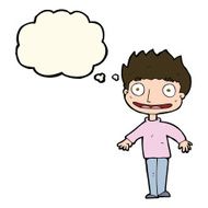 cartoon excited boy with thought bubble N112