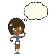 cartoon pretty maid with thought bubble N7