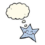 cartoon star character with thought bubble N7