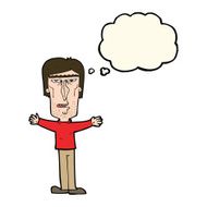 cartoon angry man with thought bubble N71