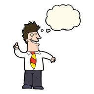 cartoon man with good idea thought bubble N15
