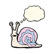 cartoon snail with thought bubble N24