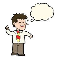 cartoon man with good idea thought bubble N16