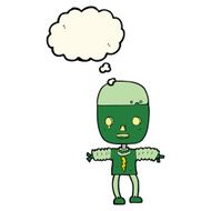 cartoon robot with thought bubble N111