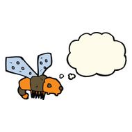cartoon bee with thought bubble N18